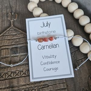 Natural birthstone bracelet July- Carnelian